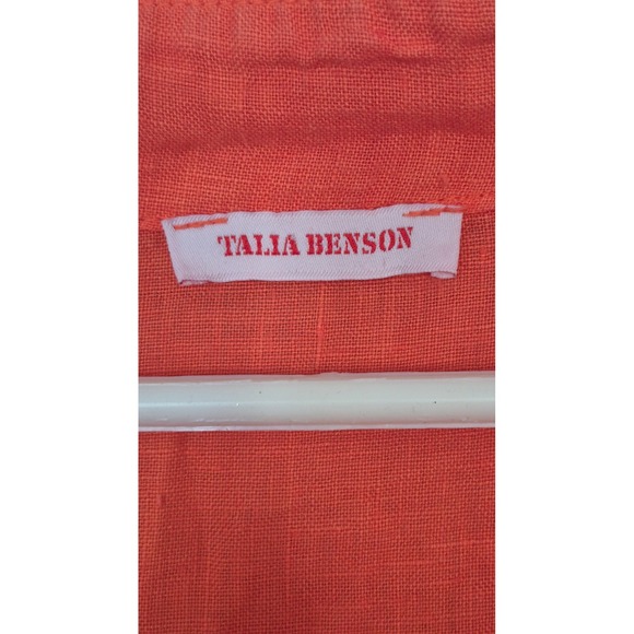 Talia Benson Citris Pop Beach Stroll Linen Dream Shirt Dress THROW AND WOW - Picture 3 of 9